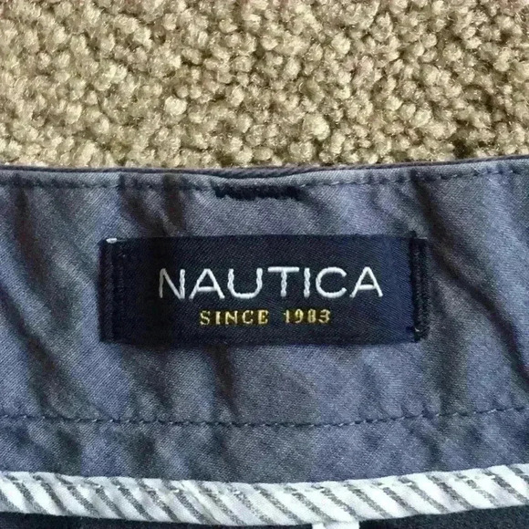 NAUTICA Navy Flat Front Shorts - Picture 3 of 5